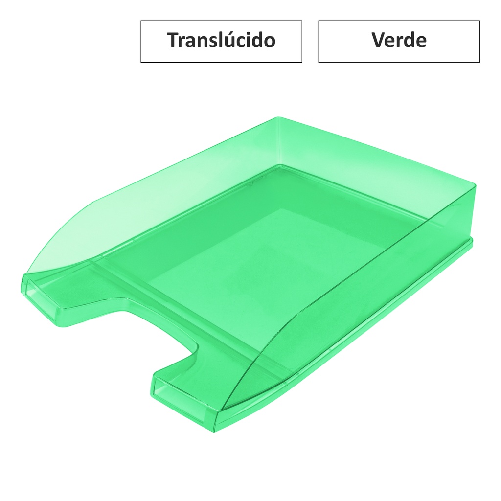 BANDEJA VERDE TRASLUCIDO APILABLE 350X250X65MM