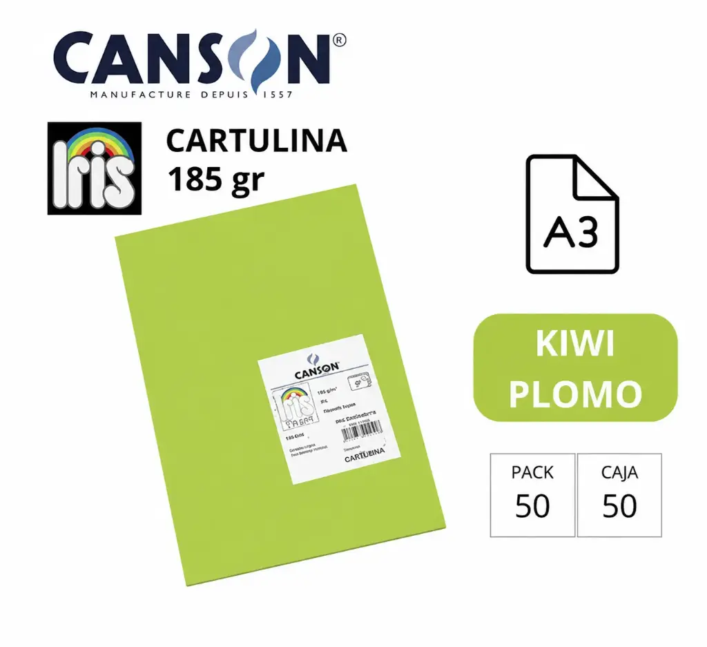 CARTULINA CANSON IRIS A3 KIWI
