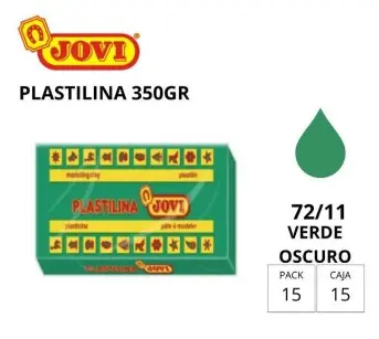 PLASTILINA JOVI GRANDE 72 VERDE OSCURO 350 G