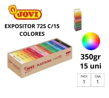 PLASTILINA JOVI GRANDE 72S CAJA DE 15 UNIDADES COLORES SURTIDOS 350G