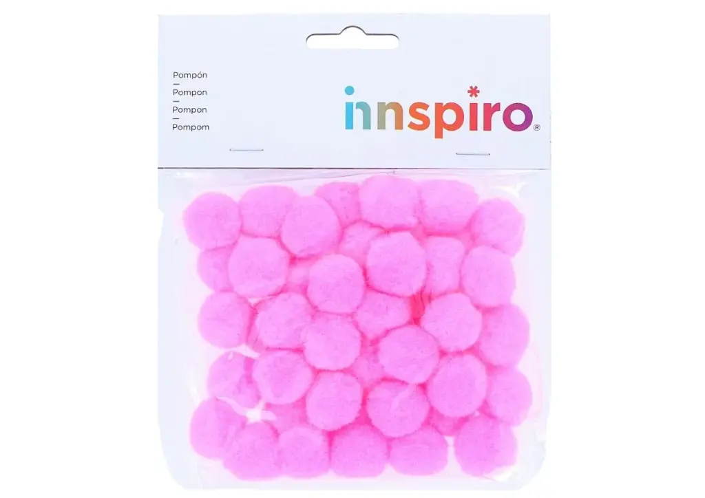 POMPON POLIPROPILENO ROSA 25MM 50 UDS 