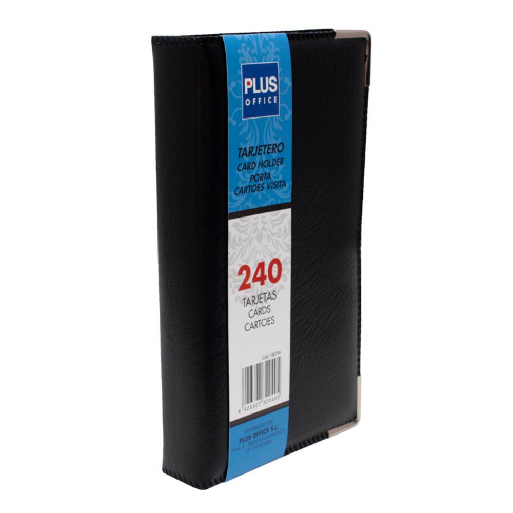 TARJETERO PLUS PP TAPA RIGIDA NEGRO