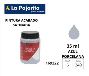 PINTURA SATINADA AZUL PORCENALA 35ML L-33 LA PAJARITA