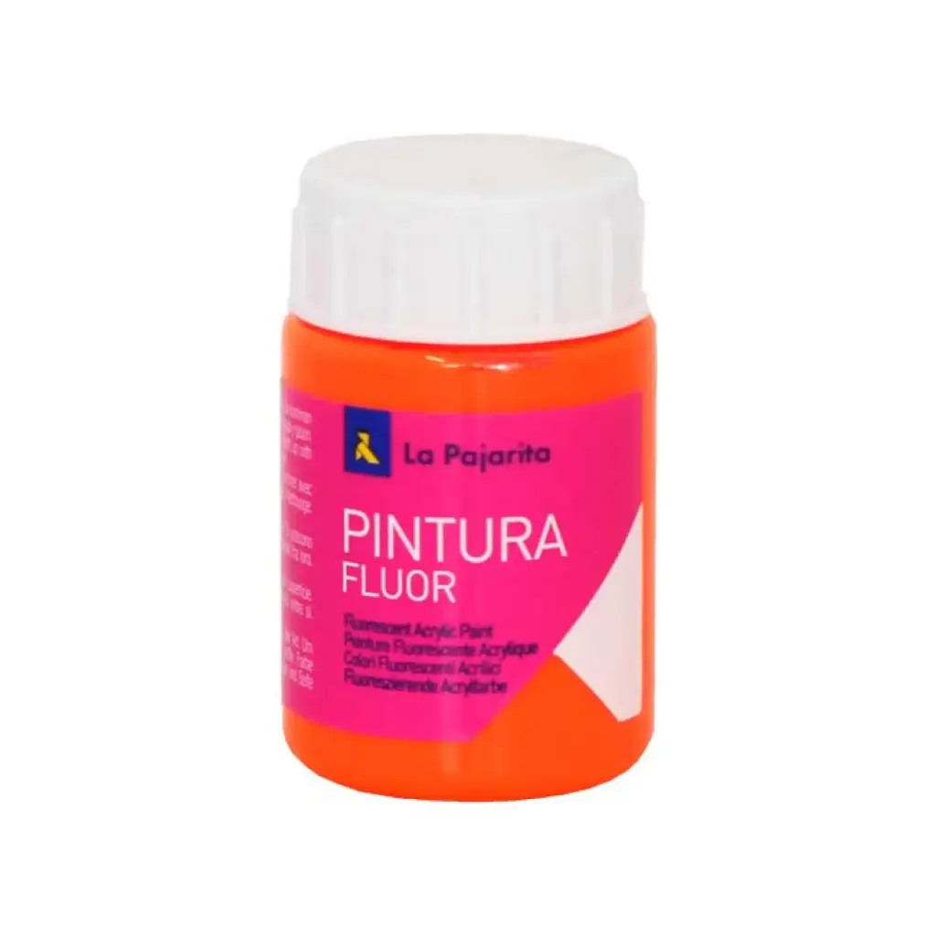 PINTURA SATINADA FLUORESCENTE F-02 NARANJA 375ML LA PAJARITA