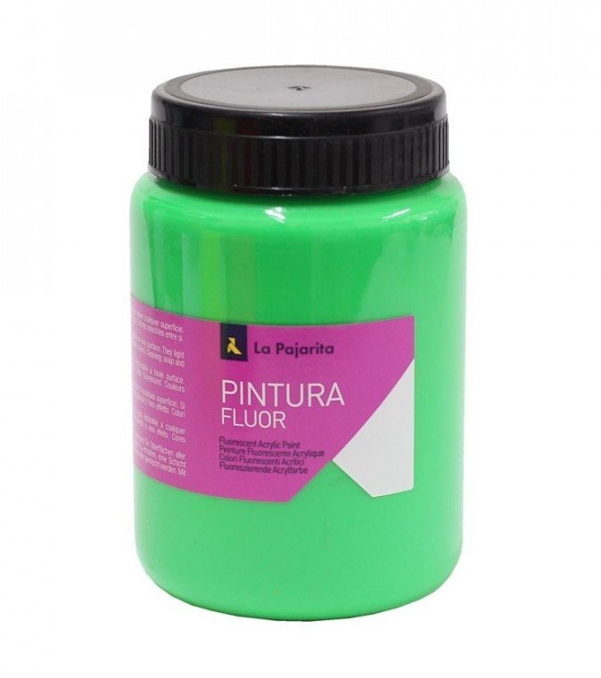 PINTURA SATINADA FLUORESCENTE F-06 VERDE CESPED 375ML LA PAJARITA
