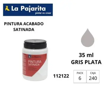 PINTURA SATINADA GRIS PLATA 35ML L-19 LA PAJARITA