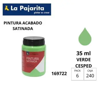 PINTURA SATINADA VERDE CESPED 35ML L-38 LA PAJARITA