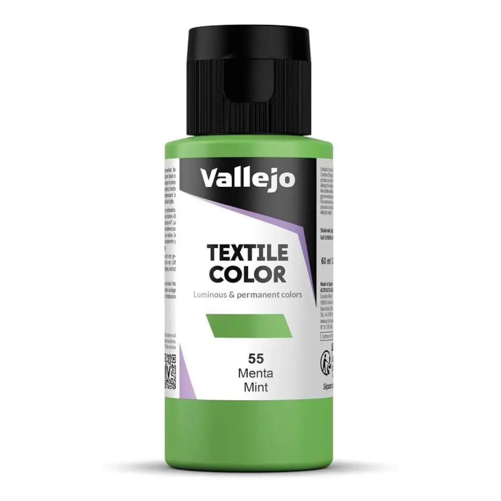 PINTURA TEXTIL VALLEJO Nº 55 VERDE MENTA – 60 ML