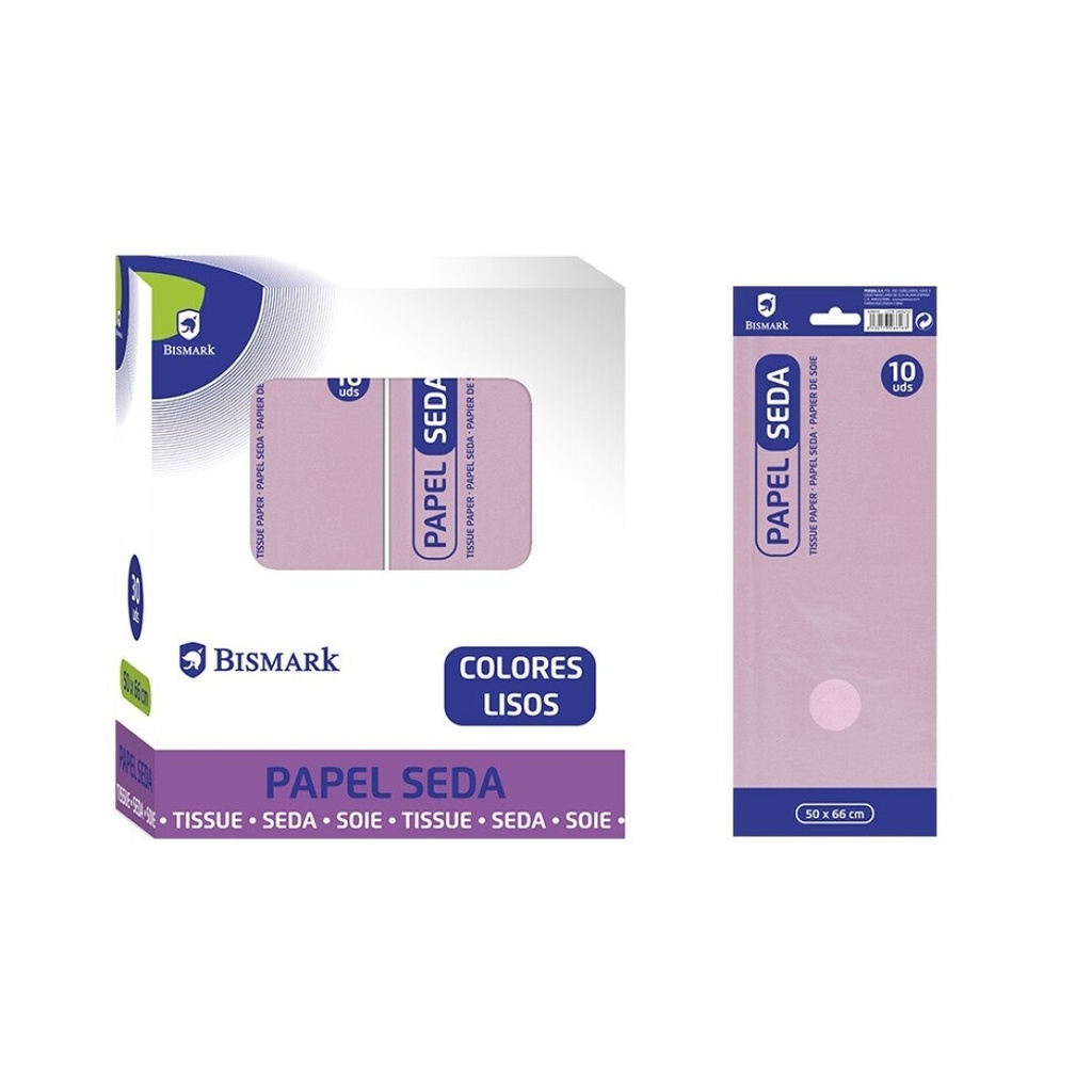 PAPEL DE SEDA LISO ROSA BOLSA 10 HOJAS