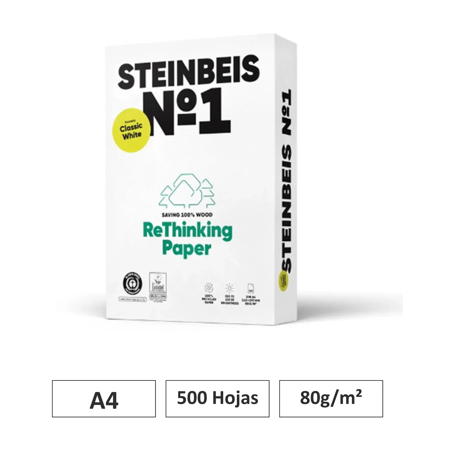 PAPEL A4 RECICLADO STEINBEIS 500 HOJAS