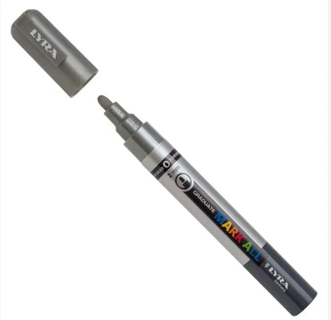 ROTULADOR ACRÍLICO LYRA 2MM PLATA GRADUATE MARK ALL