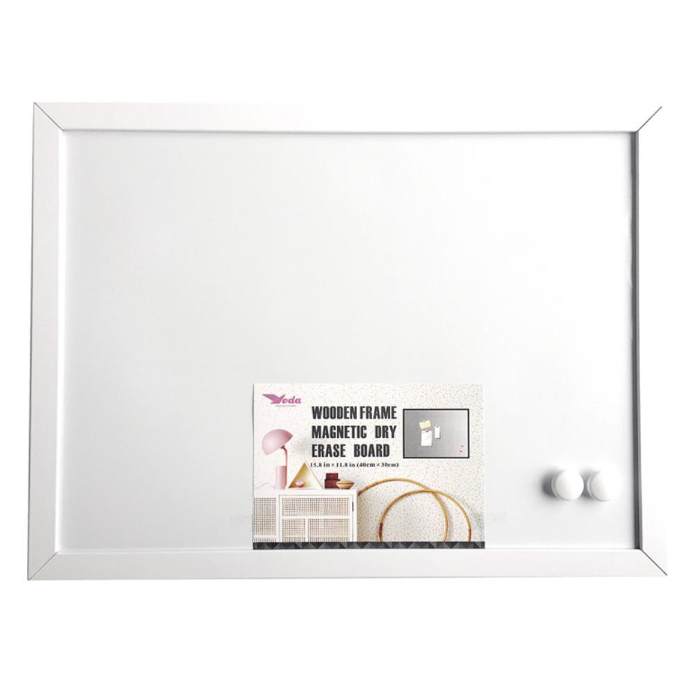 PIZARRA MAGNÉTICA CON MARCO DE MADERA BLANCO 30X40CM