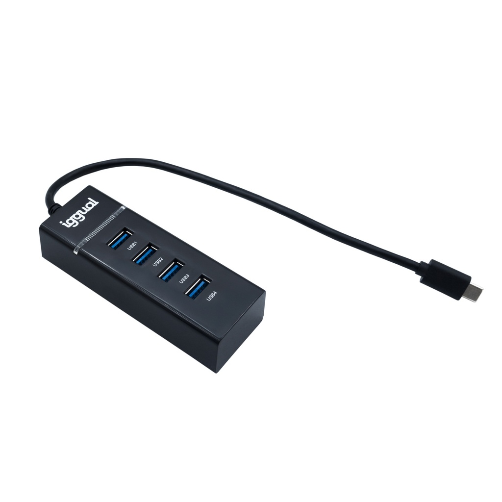 HUB IGGUAL USB-C A 4 PUERTOS USB-A 3.0 