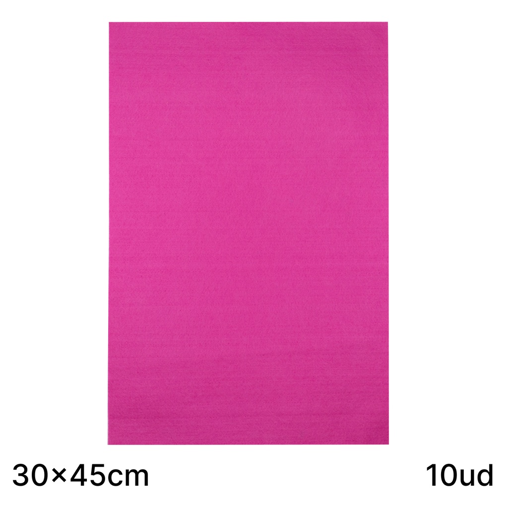 LAMINA FIELTRO ACRÍLICO FUCSIA 30x45 CM 160 g/m² PACK 10 UNIDADES INNSPIRO