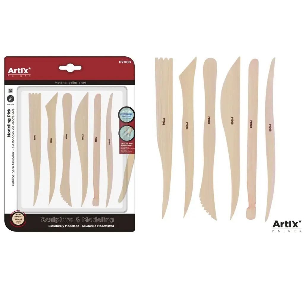 INSTRUMENTOS DE MODELAR 6 UDS MADERA