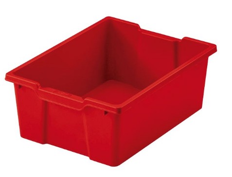 CAJA ALMACENAMIENTO GRANDE ROJA SIN TAPA