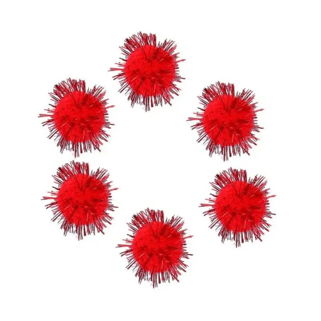 POMPON BRILLANTE ROJO 25MM 20 UDS