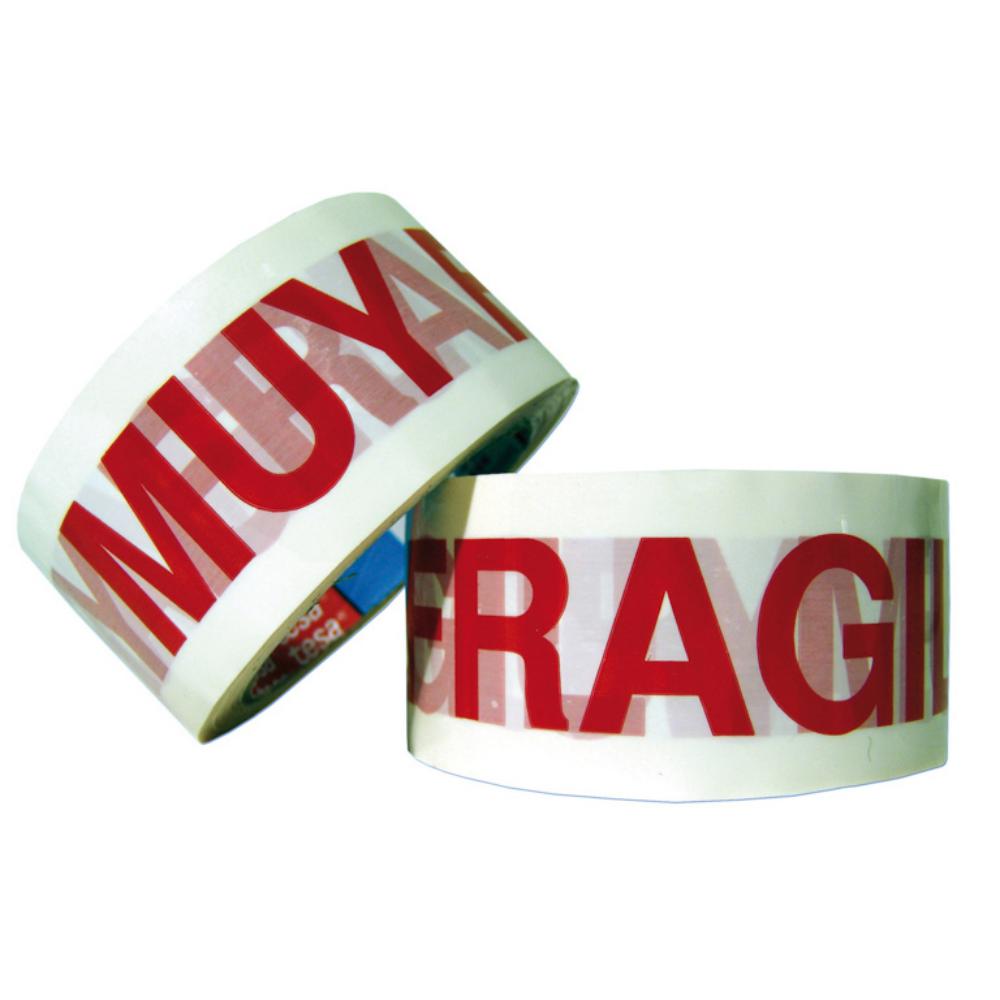 CINTA ADHESIVA DE EMBALAJE TESA “FRÁGIL” POLIPROPILENO 50MM×66 M