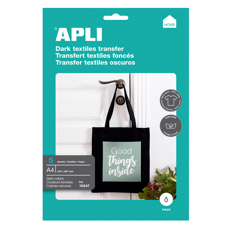 PAPEL A4 TRANSFER PARA PRENDAS DE COLOR 5 HOJAS