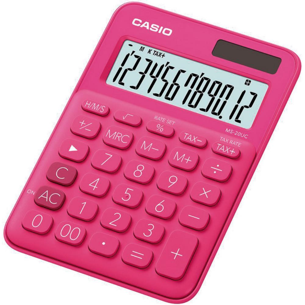 CALCULADORA CASIO MS-20UC ROJO 
