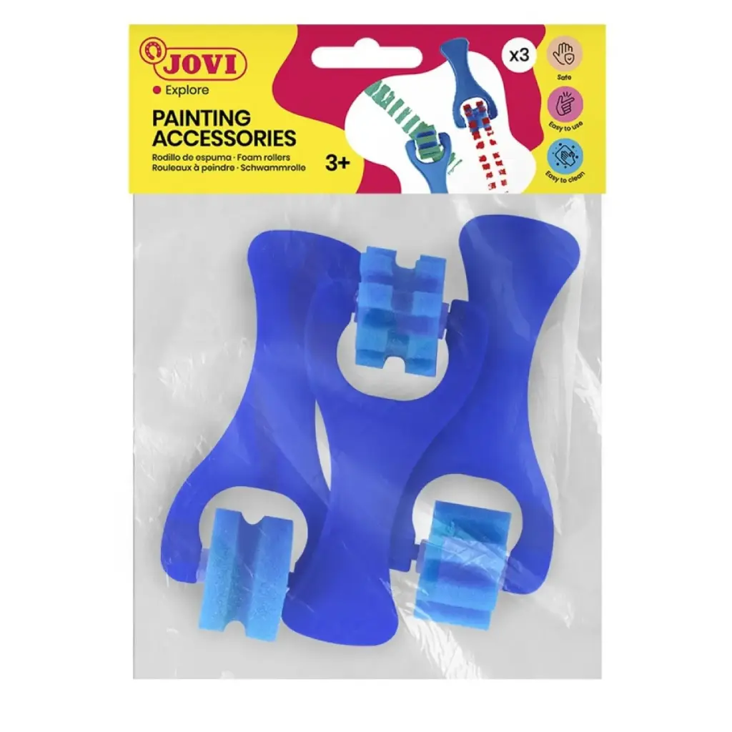 RODILLO PARA TEMPERA JOVI ESPUMA PEQUEÑO  SET 3 UD FORMAS