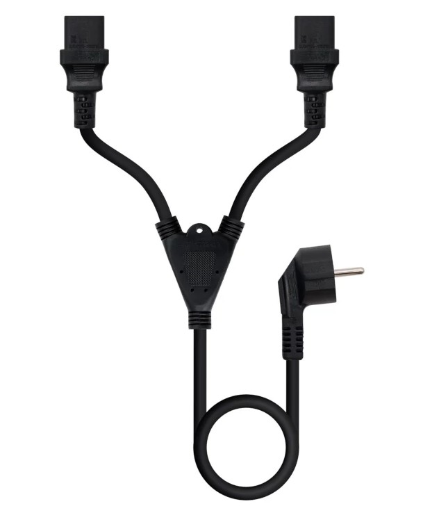 NANOCABLE CABLE DE ALIMENTACIÓN CEE7-M A 2xC13-H – 1,8 M