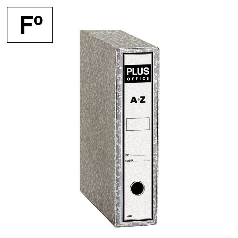 ARCHIVADOR DE PALANCA FOLIO GRIS JASPEADO 