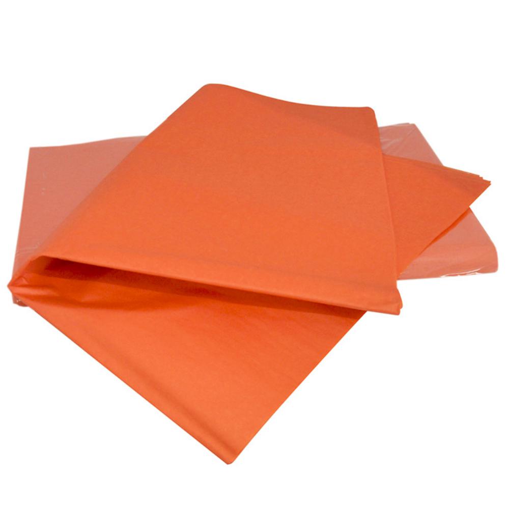 PAPEL SEDA RESMA 520H 50×75CM 18 G NARANJA MANO 25 HOJAS