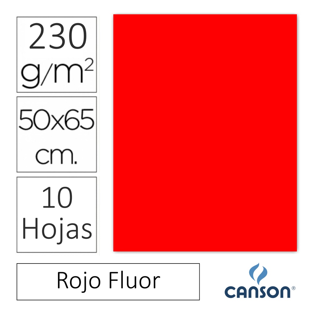 CARTULINA FLUORESCENTE SADIPAL 50×65CM ROJO