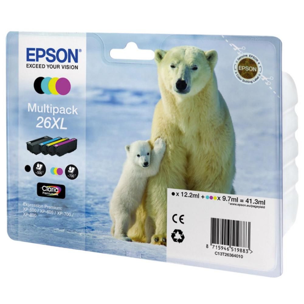 EPSON CLARIA PREMIUM CARTUCHO MULTIPACK 4 COLORES 26XL ALTA CAPACIDAD EXPRESSION PREMIUM XP-510