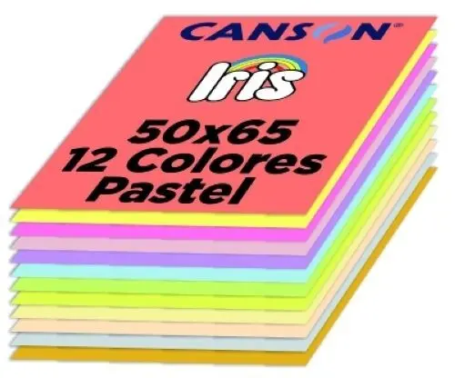 CARTULINA IRIS 50×65CM COLORES PASTEL SURTIDO 120 HOJAS