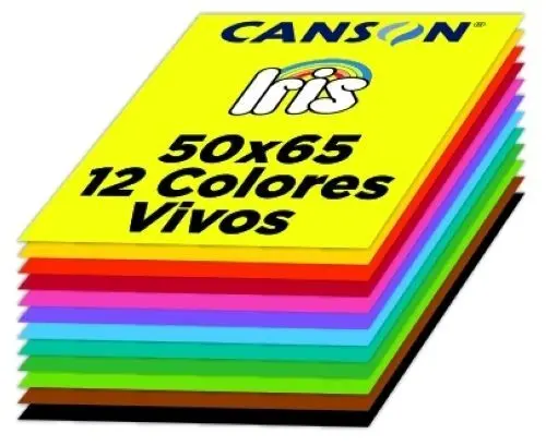 CARTULINA IRIS 50×65CM  COLORES VIVOS SURTIDO 120 HOJAS