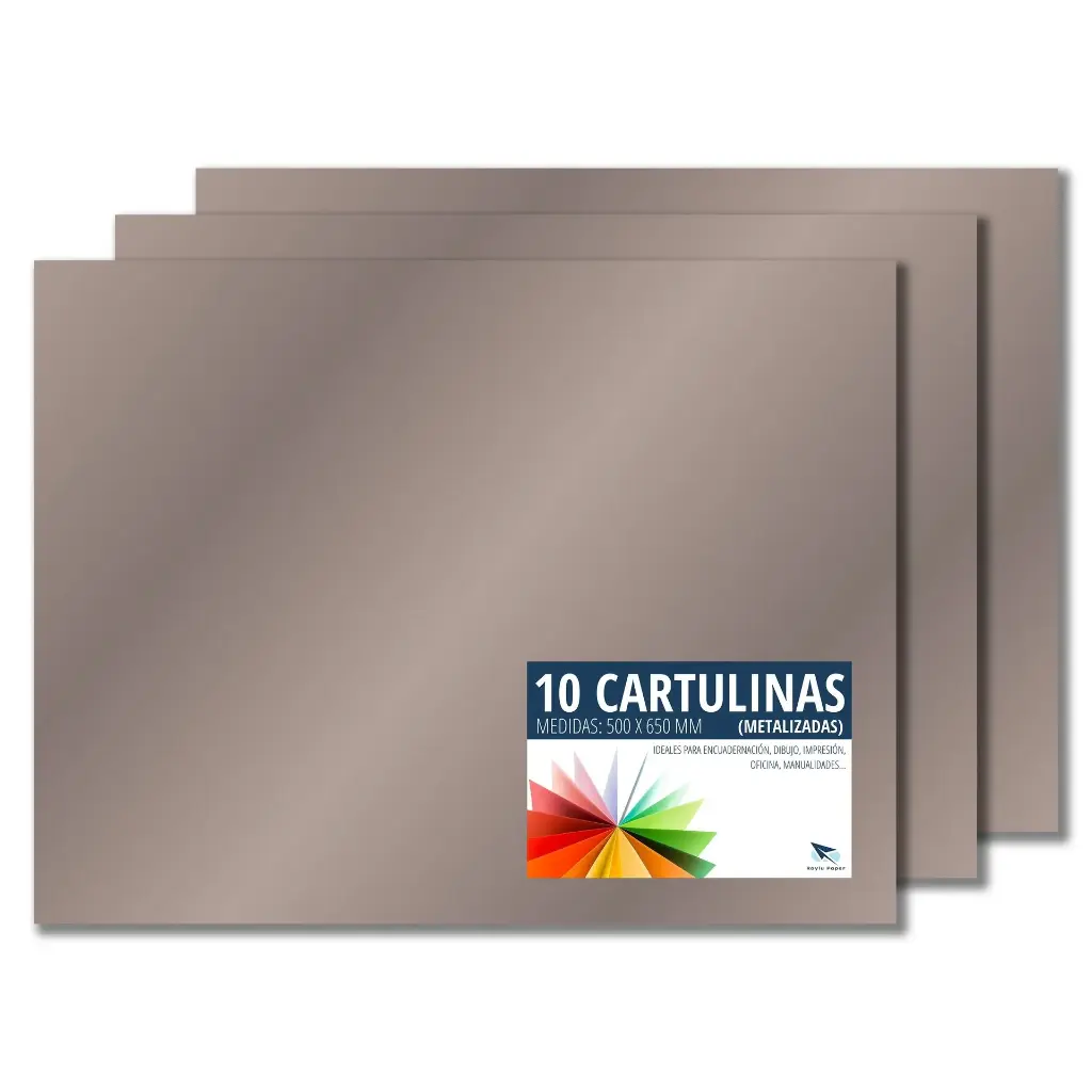 CARTULINA 50×65CM 180 GRAMOS PLATA