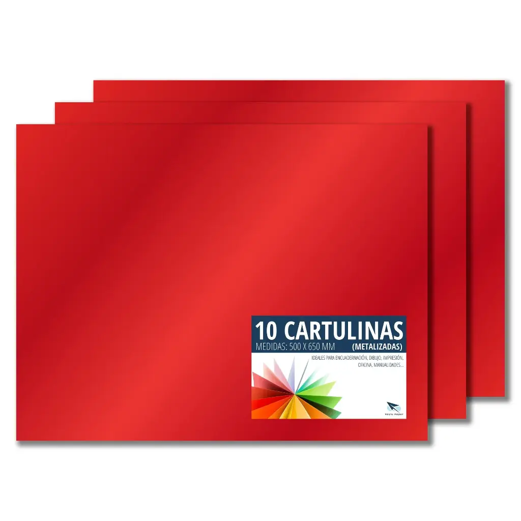 CARTULINA 50×65CM 180 GRAMOS ROJO METALICO