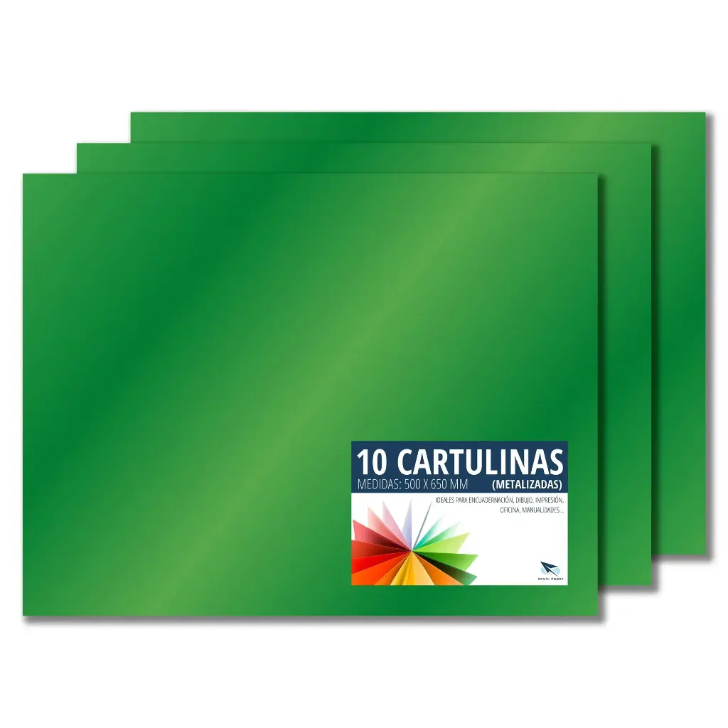 CARTULINA 50×65CM 180 GRAMOS VERDE METALICO 
