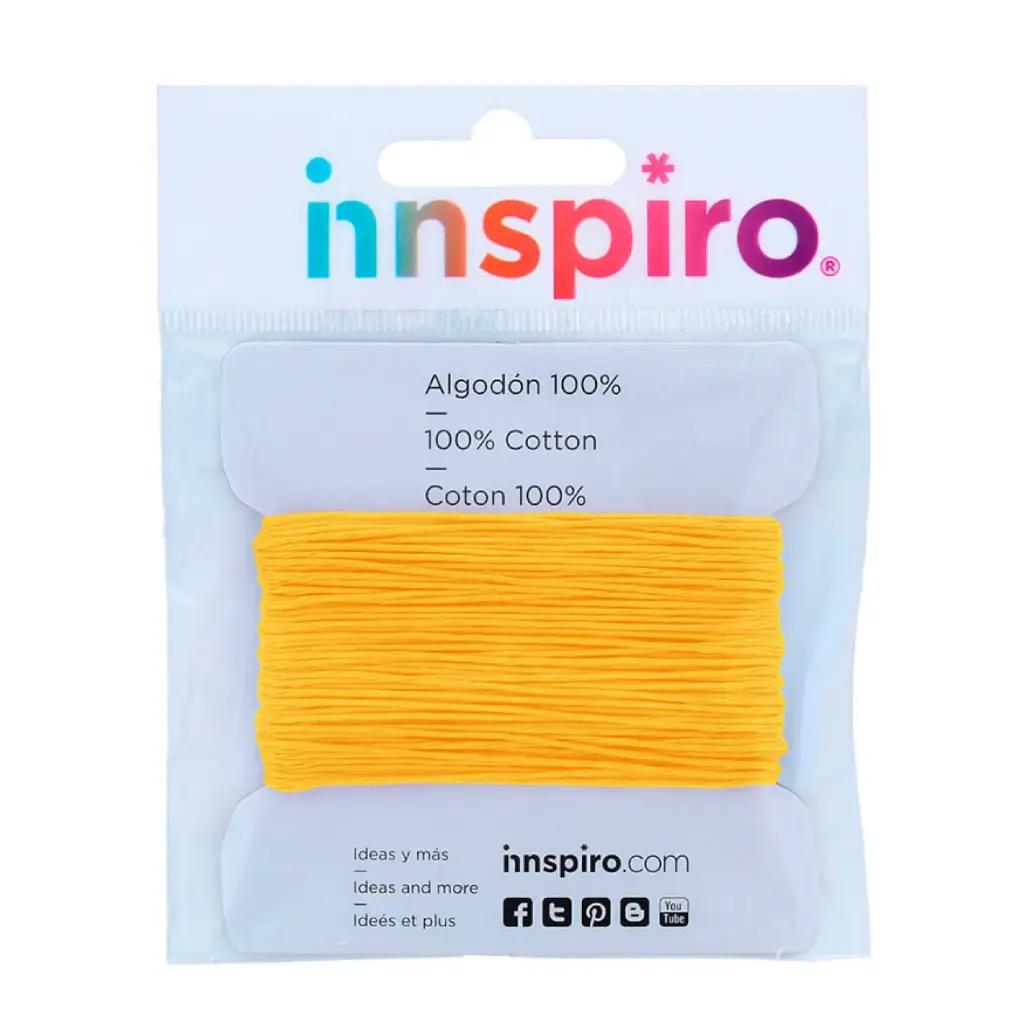 CORDÓN DE ALGODÓN FINO 1,5MM AMARILLO INNSPIRO
