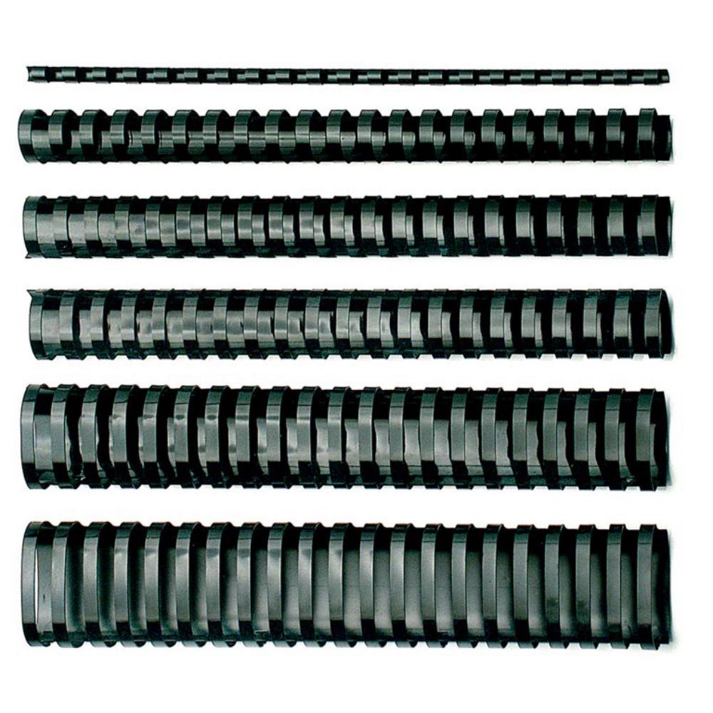 CANUTILLO DE PLÁSTICO OVALADO 28MM CAJA 50 UDS NEGRO