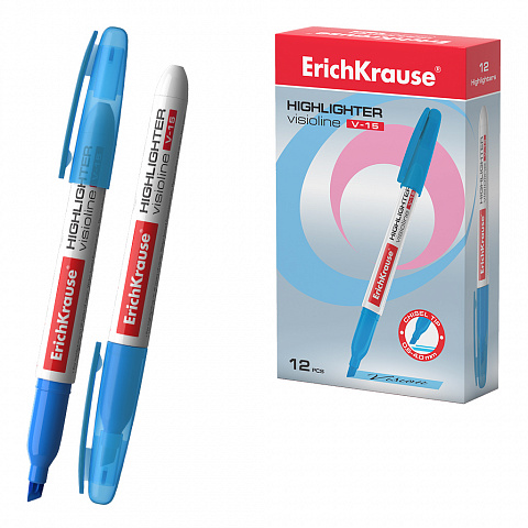 MARCADOR FLUORESCENTE ERICHKRAUSE  AZUL V-15 PUNTA BISELADA