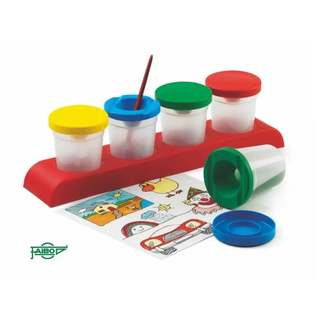 BOTE INDERRAMABLE CON TAPA COLORES SURTIDOS 4 UDS