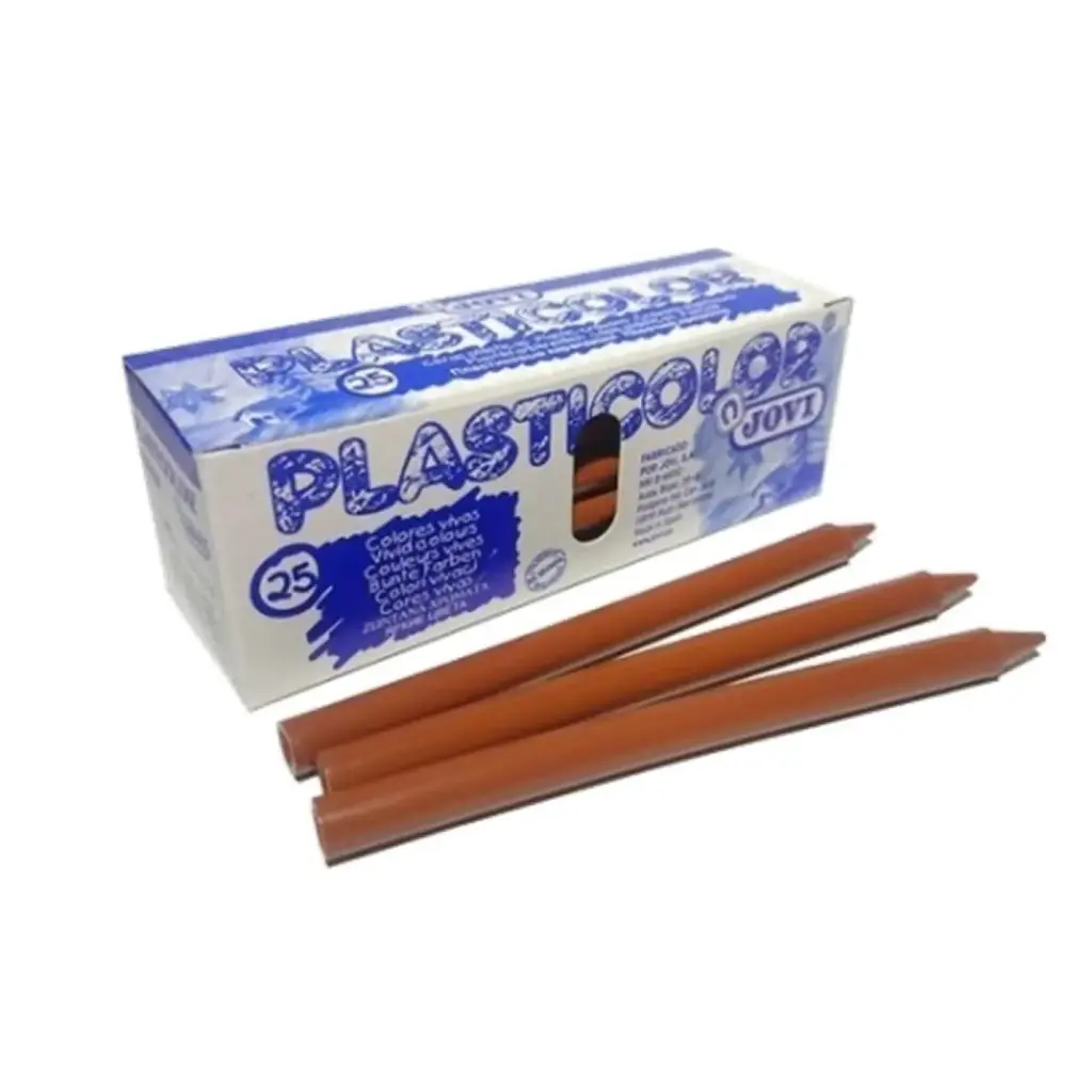 CERAS JOVI PLASTICOLOR MARRON CLARO ESTUCHE UNICOLOR 25 UDS 