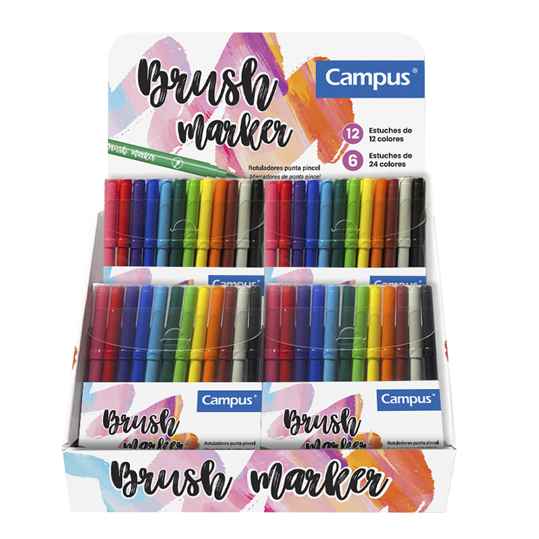 ROTULADOR PUNTA PINCEL 12COL+2