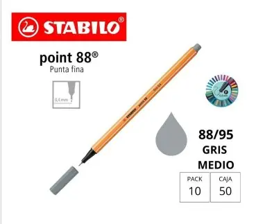 ROTULADOR STABILO POINT 88 GRIS MEDIO  