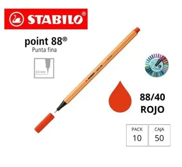 ROTULADOR STABILO POINT 88 ROJO
