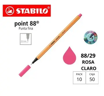 ROTULADOR STABILO POINT 88 ROSA CLARO