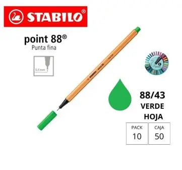 ROTULADOR STABILO POINT 88 VERDE HOJA 