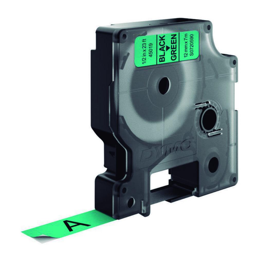 DYMO D1 S0720590 CINTA AUTOADHESIVA NEGRO SOBRE VERDE 12MMx7M 