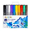 ROTULADOR RAYLU ACRYLIC ESTUCHE 10 COLORES BASICOS 1