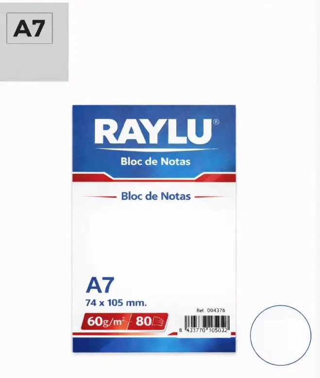 BLOC NOTAS MICROPERFORADO A7 60 GRAMOS 80 HOJAS LISO