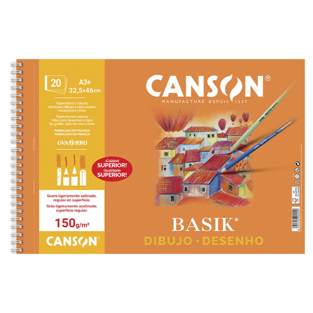 BLOC BASIK DIBUJO GUARRO CON ESPIRAL A3+ LISO 150G/M² 