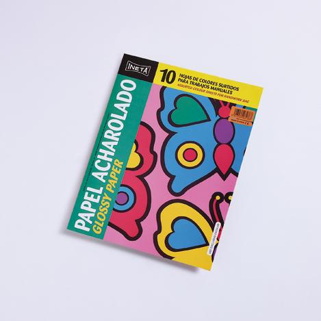 BLOC PAPEL CHAROL FOLIO INETA 10 HOJAS SURTIDAS